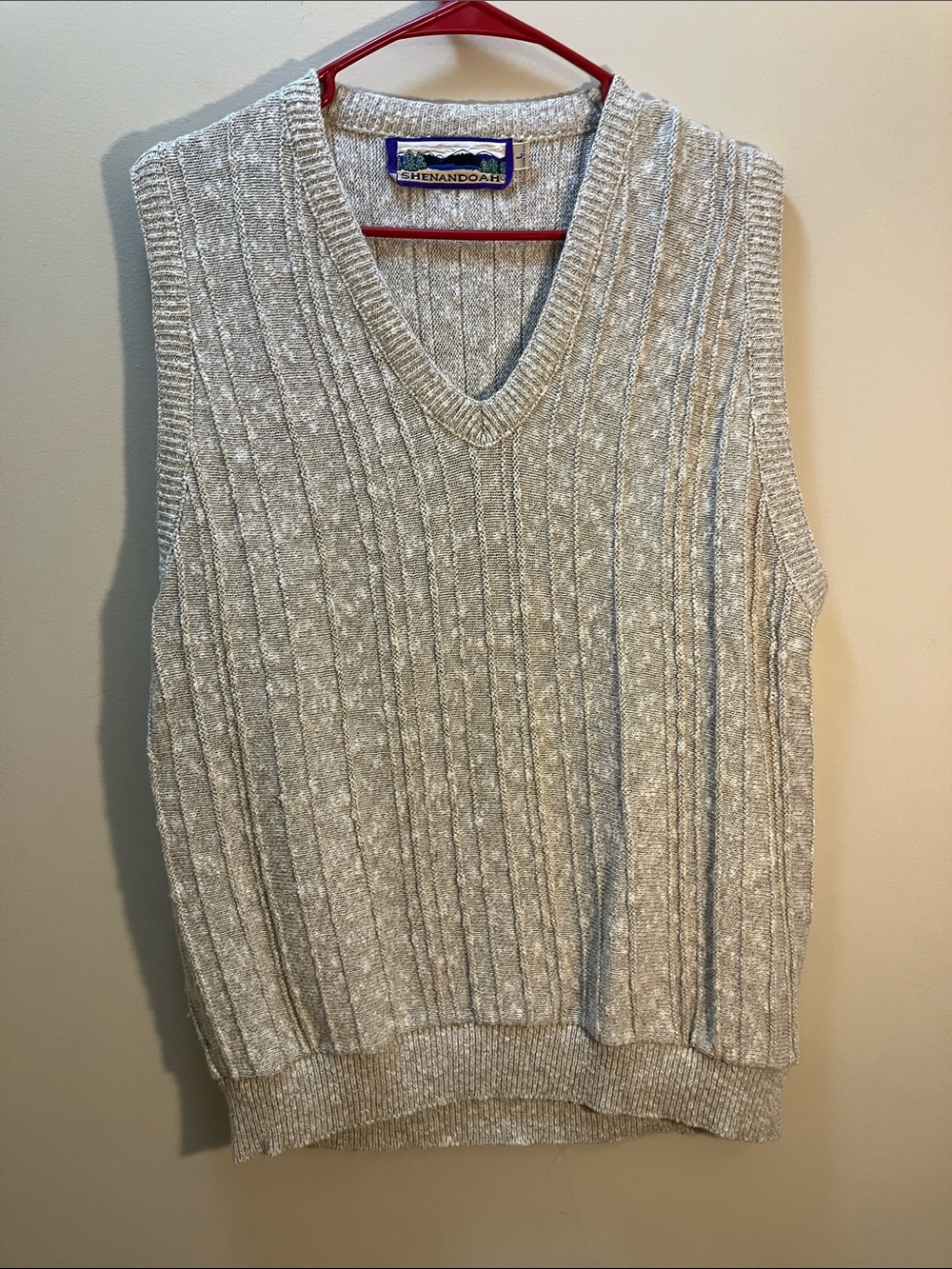 Shenandoah Men's V-Neck Cable Knit Sweater Vest - Light Gray